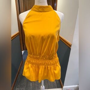 White House Black Market Yellow Halter Top